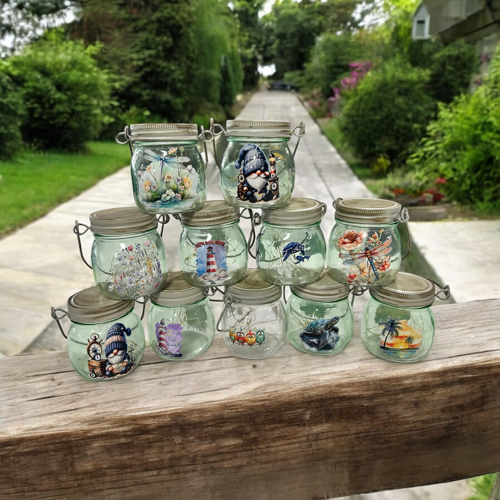Lighted Distressed Jars