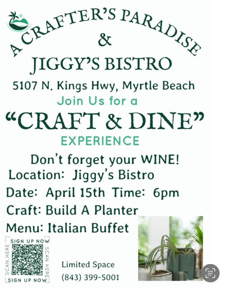 Craft & Dine (Build A Planter)